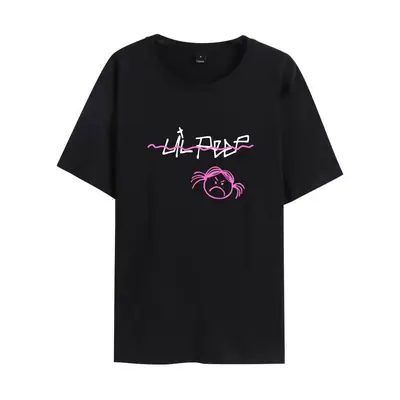 2019 New Li Street Hooded T-Shirt Black Pink Graphic