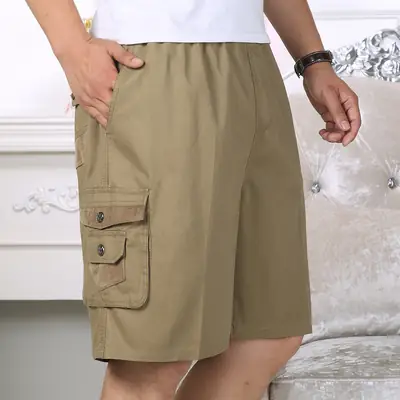 Men's Pure Cotton Multi-Pocket Shorts Plus Size