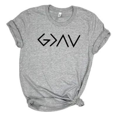 Gray T-Shirt with "God is Greater" Graphic