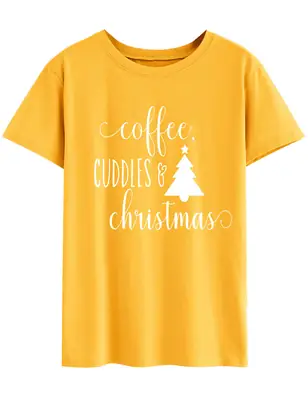 Men's Women's Coffee Cuddles Christmas T-Shirt Maroon