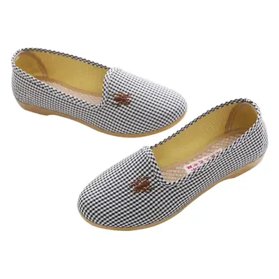 Women's Checkered Slip-On Shoes with Non-Slip Sole