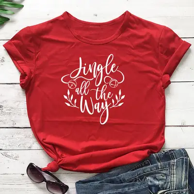 Pink Jingle All the Way T-Shirt for Men Women