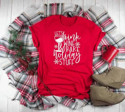 Red Unisex Letter Print T-Shirt for Men Women