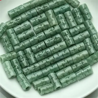 Jade Hollow Long Tube Beads for DIY Crafts