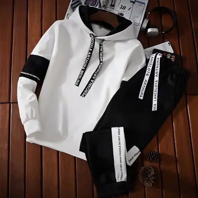 Daifa Black Hoodie Sweatshirt for Men Winter