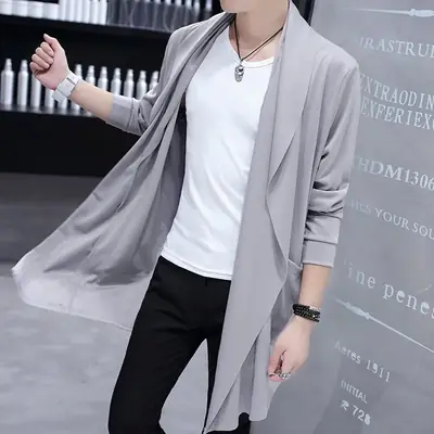 Men's Mid-Length Korean Style Windbreaker Coat