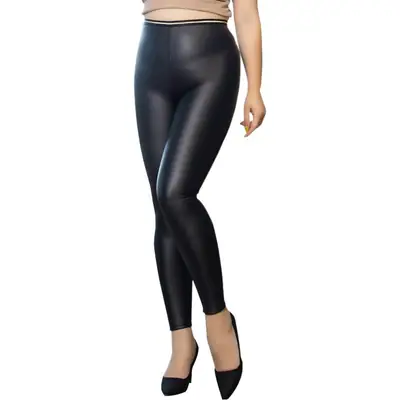 Large Size Velvet Padded High Waist Leather Pants for Women