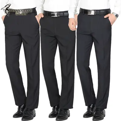 Men's Black Straight Waist Casual Pants Wholesale