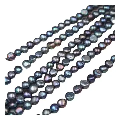 4-9 Baroque Irregular Pearl Beads Magic Peacock Green Black