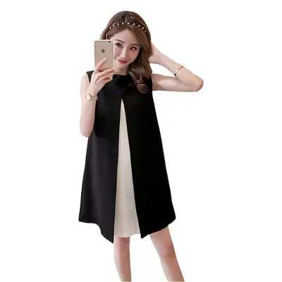 Black & White Bow Tie A-Line Vest Maternity Skirt