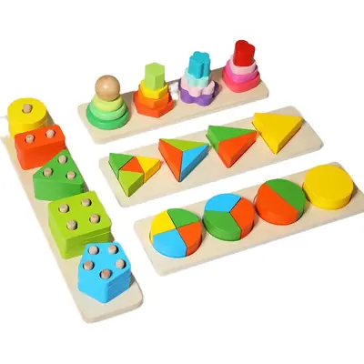 Wooden Column Puzzle for Kids Early Learning Teaching Toy