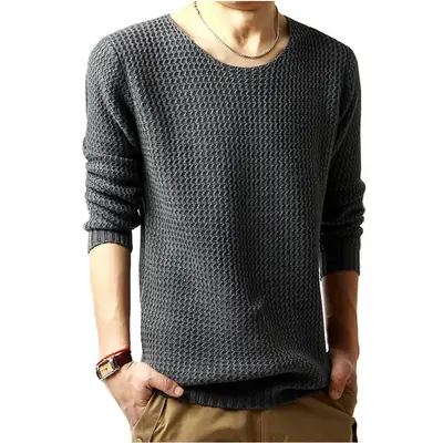 Men's Black Water Ripple Pullover Sweater Large