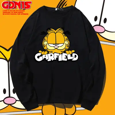 Men's Garfield Graphic Sweatshirt White Cotton