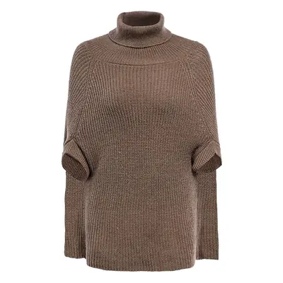Women's Knitted Turtleneck Sweater with Retro Cape