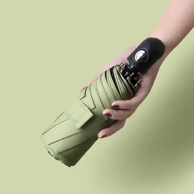 Mini Pocket Folding Rain Umbrella Black 8-Bone Design
