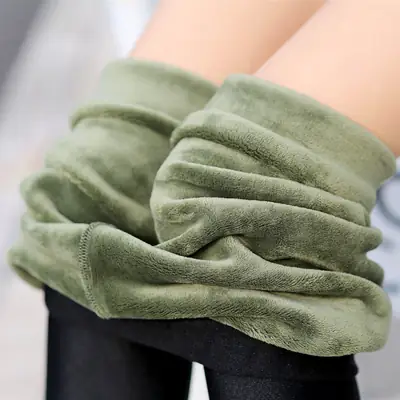 37.5kg Fleece Warm Leggings Black Purple