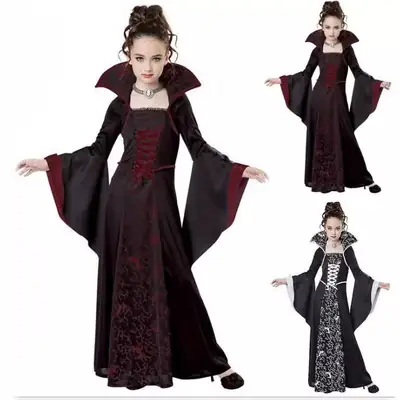 Witch Costume Lace-Up Long Sleeve Black