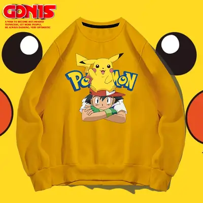 Pikachu Sweatshirt Men Women Spring Autumn Loose Fit