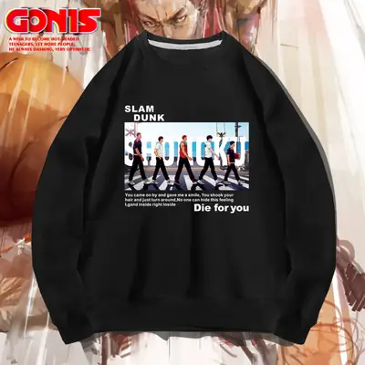 Men's Anime Slam Dunk Sweatshirt Grey Cotton