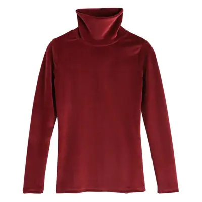 Silver Fox Velvet Long Sleeve T-Shirt Women Winter Slim Fit