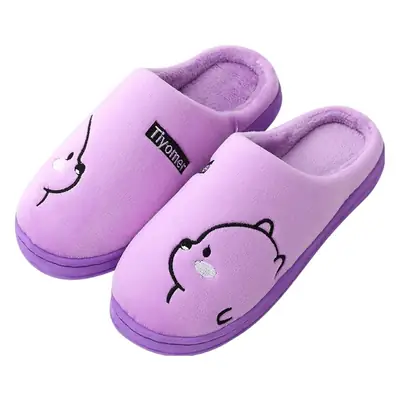 Autumn and winter new Korean version of the cartoon bear cotton slippers indoor and outdoor comfortable warm couple plush cotton slippers wholesale