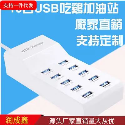 10-Port USB Charger 5V 10A Fast Charging