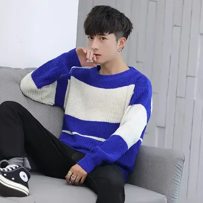 Korean Style Loose Turtleneck Sweater Black White
