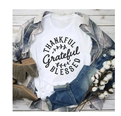 Thankful Grateful Bless Free Wear T-Shirt for Men Women