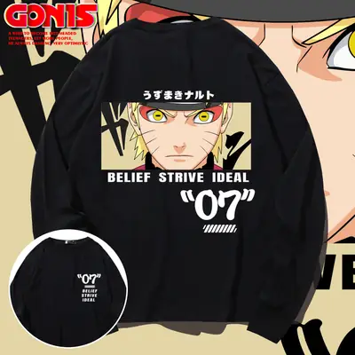 Naruto Anime T-Shirt Green Long Sleeve for Men