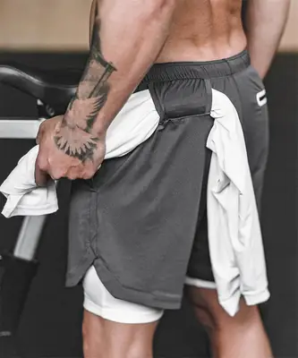 Men's Black Mesh Running Shorts Large