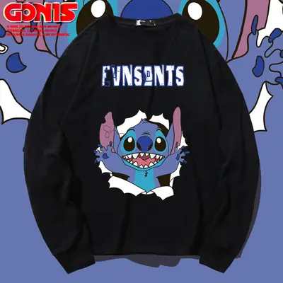 Star Baby Stitch Long Sleeve T-Shirt Women Grey