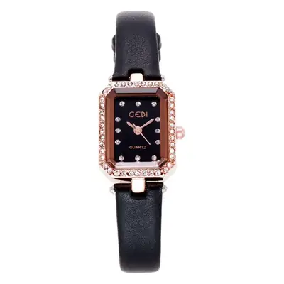 Red Square Watch with Diamond Bracelet Set for Women