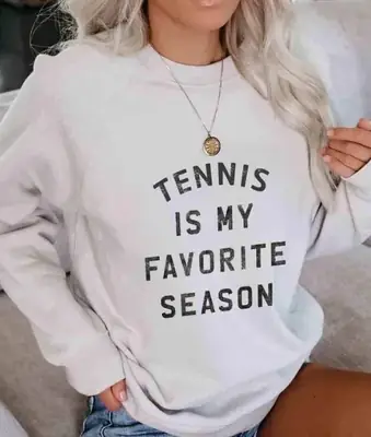 Tennis Season Yellow Sweatshirt Long Sleeve Casual Top