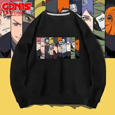 Men Gray Cartoon Crewneck Sweatshirt Loose Turtleneck