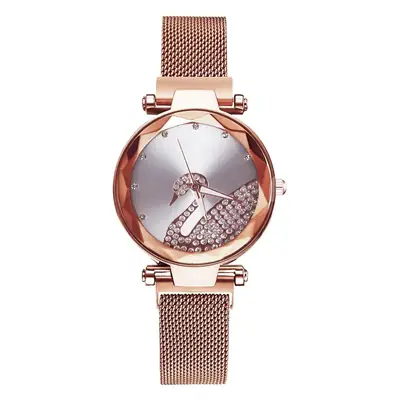 Women Two-Piece Watch Set Red Gold Magnetic