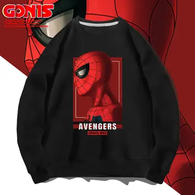 Men Avengers Spider-Man Crewneck Sweatshirt Grey