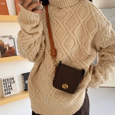 Korean Style Vintage Square Mini Bag for Women
