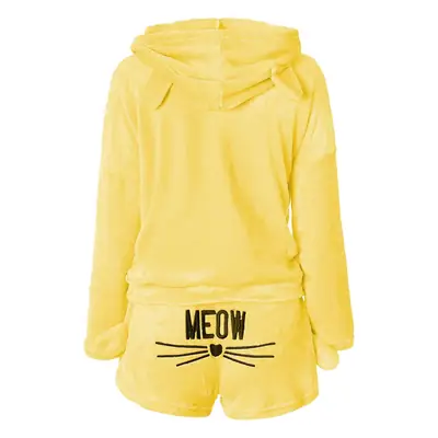 2018 Winter Cat Embroidered Plush Pajamas Set