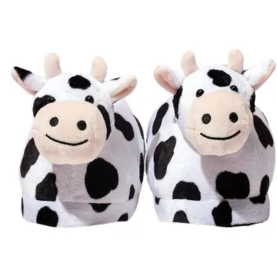 New manufacturers spot cartoon cute plush milk warm thick slippers non-slip comfortable home cotton shoes