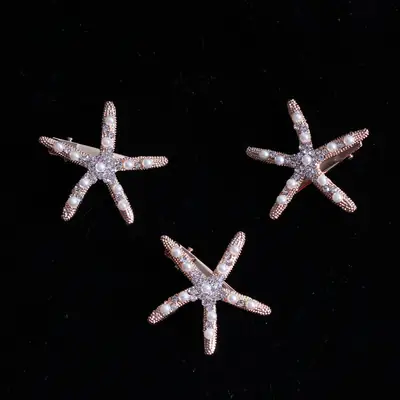 Korean Bride Starfish Diamond Hairpin Set