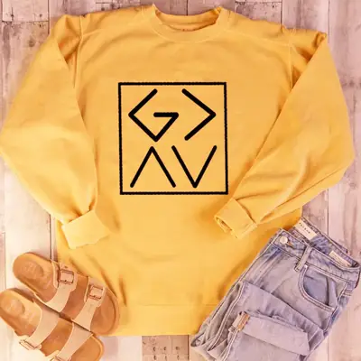 Black G Logo Round Neck Sweatshirt for Men Women