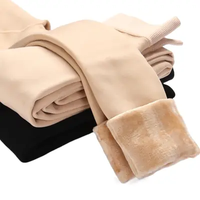 Women Fleece Lined Leggings Nude Winter Warm Pantyhose