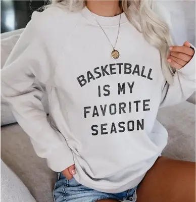 Women's Maroon Basketball Favorite Season Sweatshirt 100% Cotton