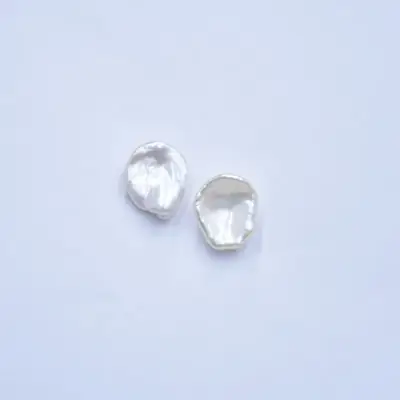Natural Freshwater Pearl Earrings Small Petal Design 925 Silver