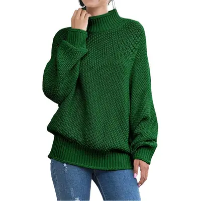 Women's Curved Knit Sweater Brown Yw1008