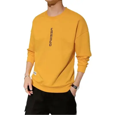 Men Black Graphic Sweatshirt Long Sleeve Casual Wear
