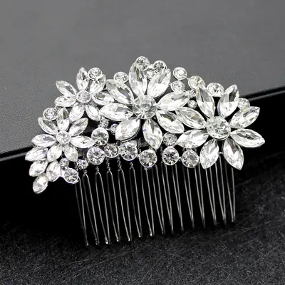 Crystal Rhinestone Hair Comb for Bridal Headdress