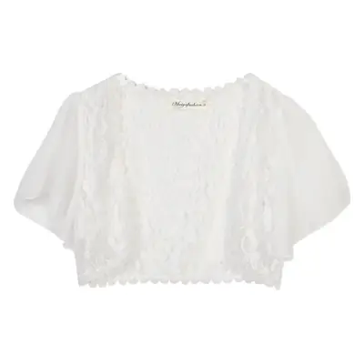 Lace Short Chiffon Shawl Jacket with Matching Skirt