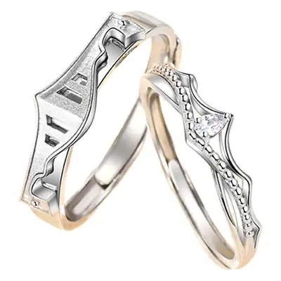 Princess & Knight Couple Ring Sterling Silver Index Finger Gift