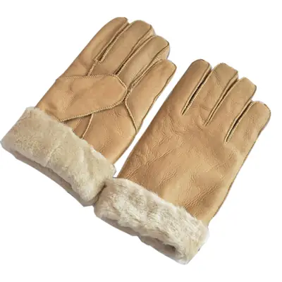 Men's Winter Fur Gloves Warm Motorcycle Riding Cold Proof